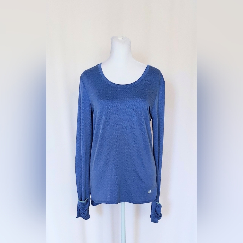 Marika Tek Dry Wik Long Sleeve Performance Wear Shirt Blue Womens Small